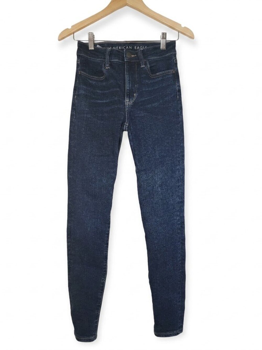 AE Super High-Rise Jeggings Dark Wash Blue Size 0 Short